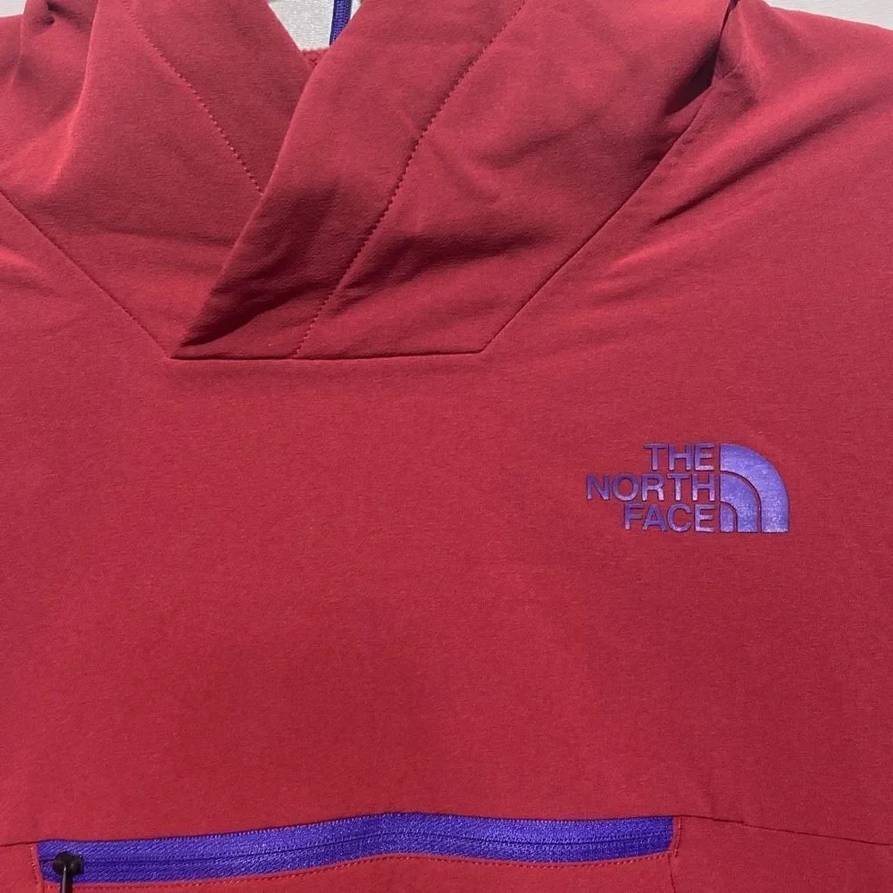 The North Face Men's Triple Zip‎ Pocket Pullover Hooded Red Sweatshirt Size S
